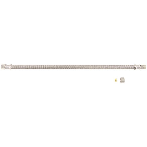 Brasscraft 3/8in. Compression x 3/8in. O.D. Compression with Nut and Sleeve x 20in. Polymer Faucet Connector B1-20KC F - main